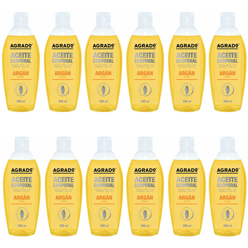 روغن آرگان آگرادو مدل Aceite Corporal حجم 300 میلی لیتر مجموعه 12 عددی