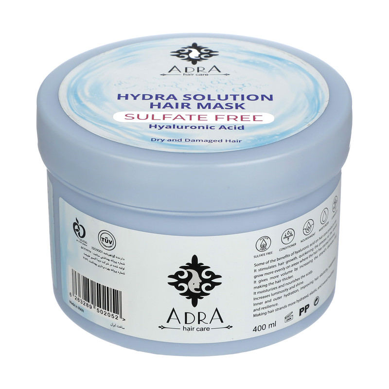ماسک مو آدرا مدل هیالورنیک اسید حجم 400 میلی لیتر