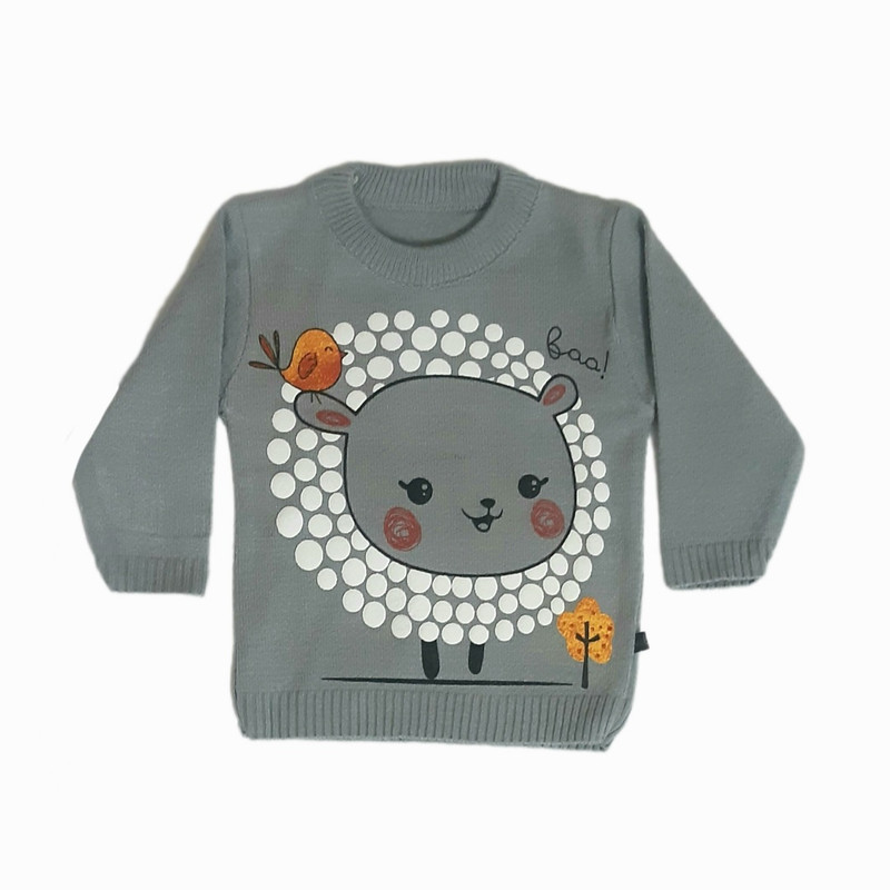 خرید و قیمت پلیور نوزادی مدل sheep رنگ طوسی