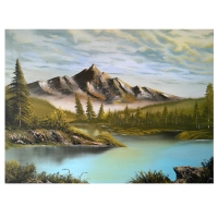 تابلو نقاشی رنگ روغن طرح صبح آلاسکا