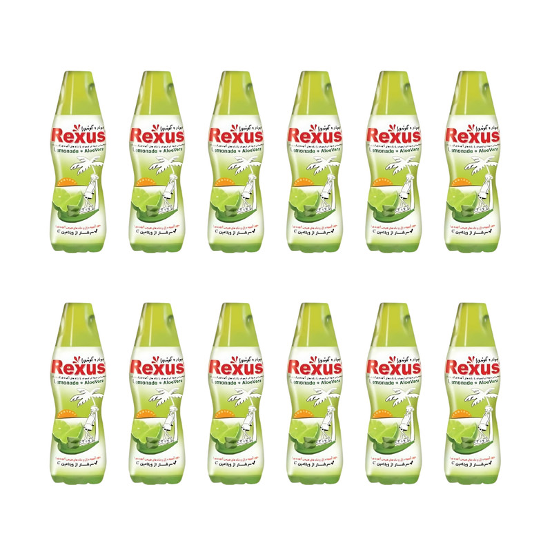آبمیوه لیموناد با تکه های آلوئه ورا کاپ دار رکسوس - 330 میلی لیتر بسته 12 عددی