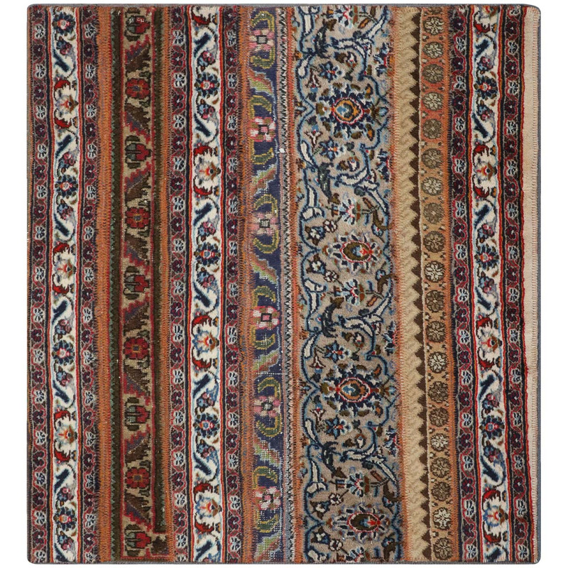 کلاژ فرش دستبافت یک و نیم متری فرش هریس طرح محرمات راه راه کد 102099