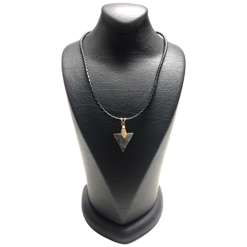 خرید و قیمت گردنبند طلا 18 عیار مردانه سورئال دیزاین مدل مثلث فیروزه