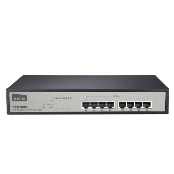 سوییچ 8 پورت غیر مدیریتی POE گیگابایت نتیس مدل PE6108G