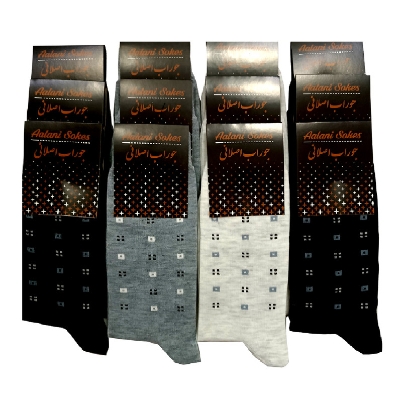 جوراب ساق بلند مردانه مدل AS-2023 بسته 12 عددی