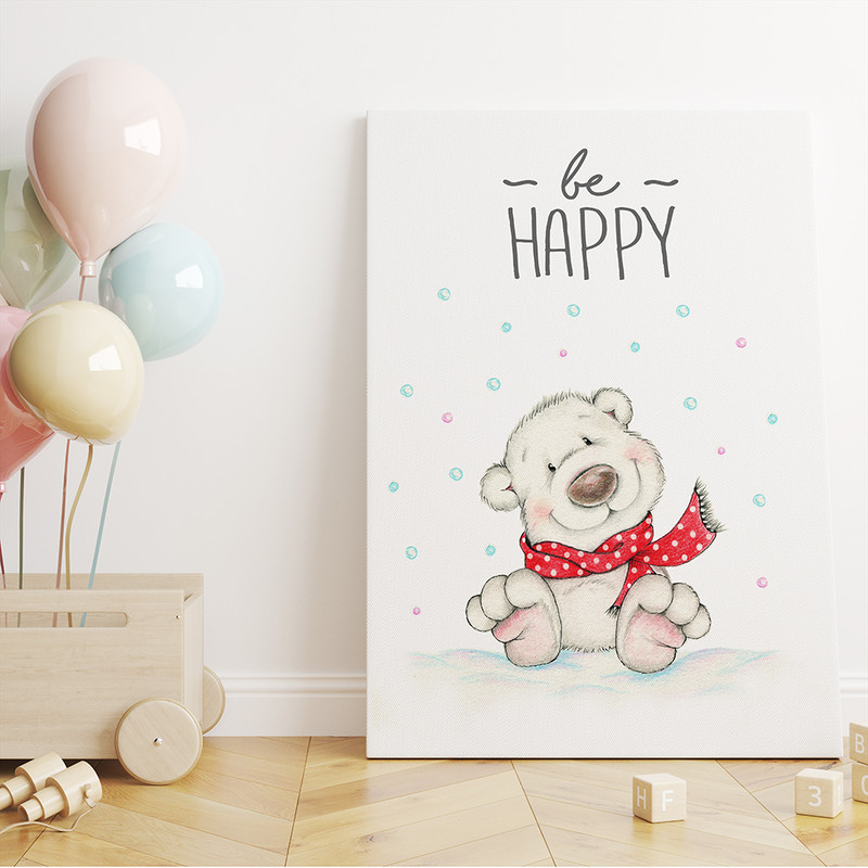 تابلو شاسی کودک سالی وود مدل خرس قطبی خوشحال کد T170305