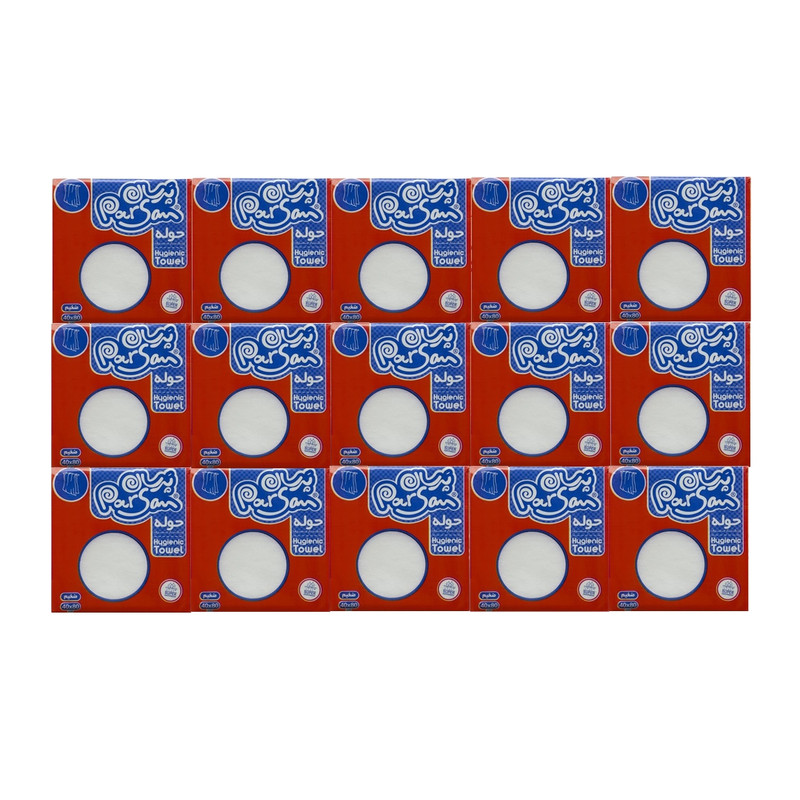 خرید و قیمت حوله یکبار مصرف پرسان مدل جیبی مجموعه ۱۵عددی