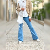 شلوار جین زنانه بوتکات شلوار جین بوتکات سایز 38 تا 48 رنگ آبی روشن