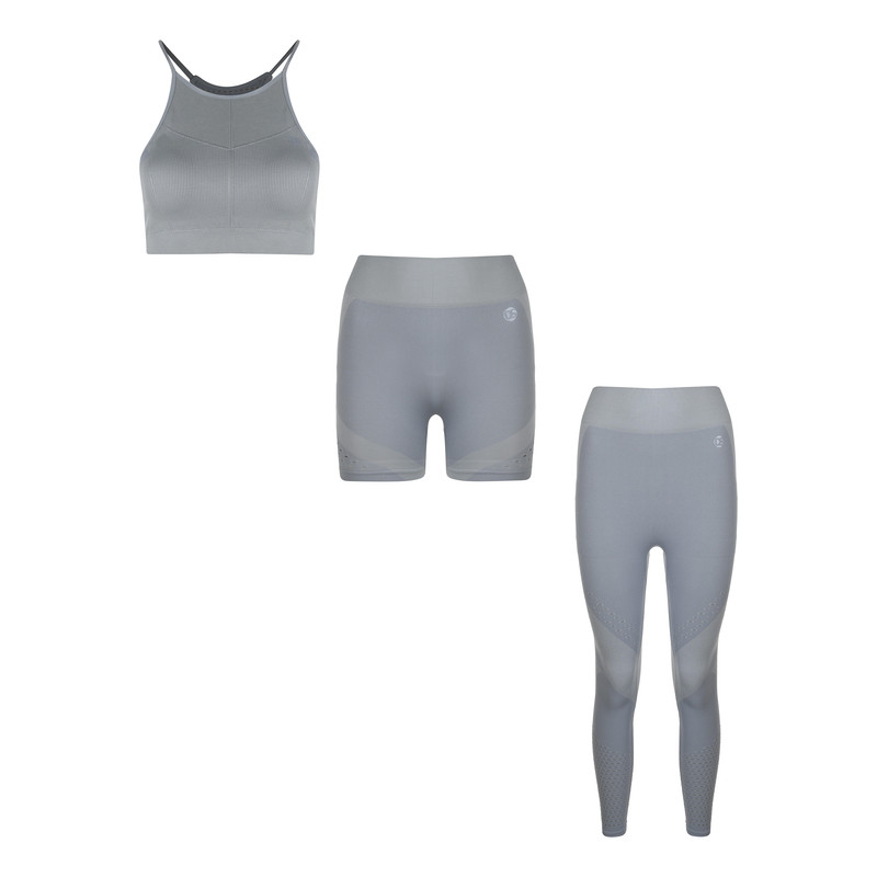 خرید و قیمت ست سه تکه ورزشی زنانه دریم اسلیم مدل T799 رنگ طوسی