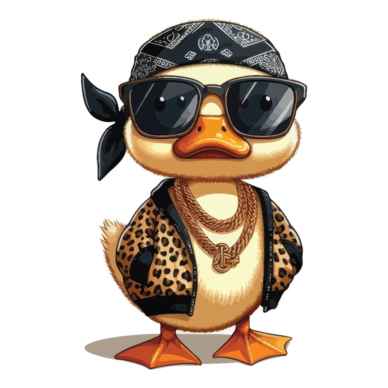 استیکر لپ تاپ پویا مارکت طرح اردک خفن کد 3588