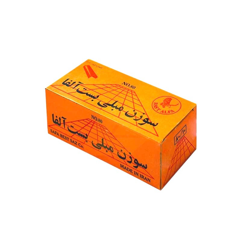 خرید و قیمت سوزن منگنه مبلی بست آلفا کد 166 سایز 80/16 بسته 2500 عددی