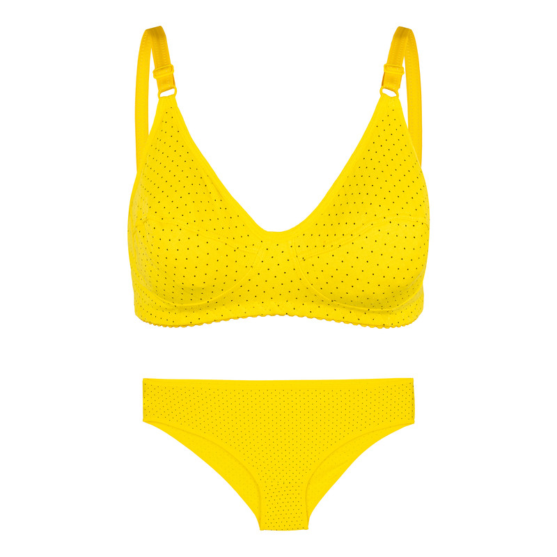 ست شورت و سوتین زنانه بزک مدل 002 رنگ زرد