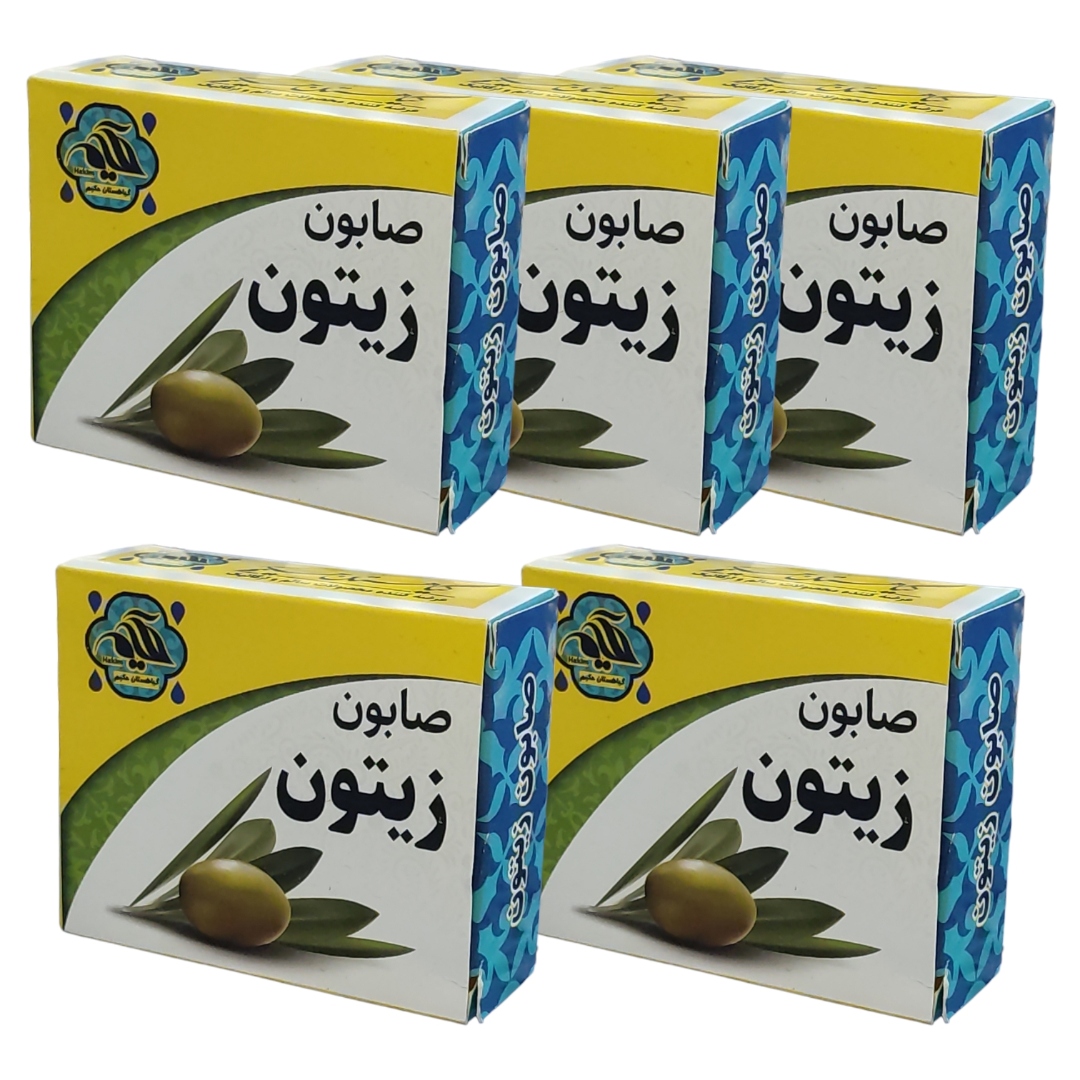 صابون شستشو گیاهستان حکیم مدل زیتون وزن 70 گرم بسته پنج عددی