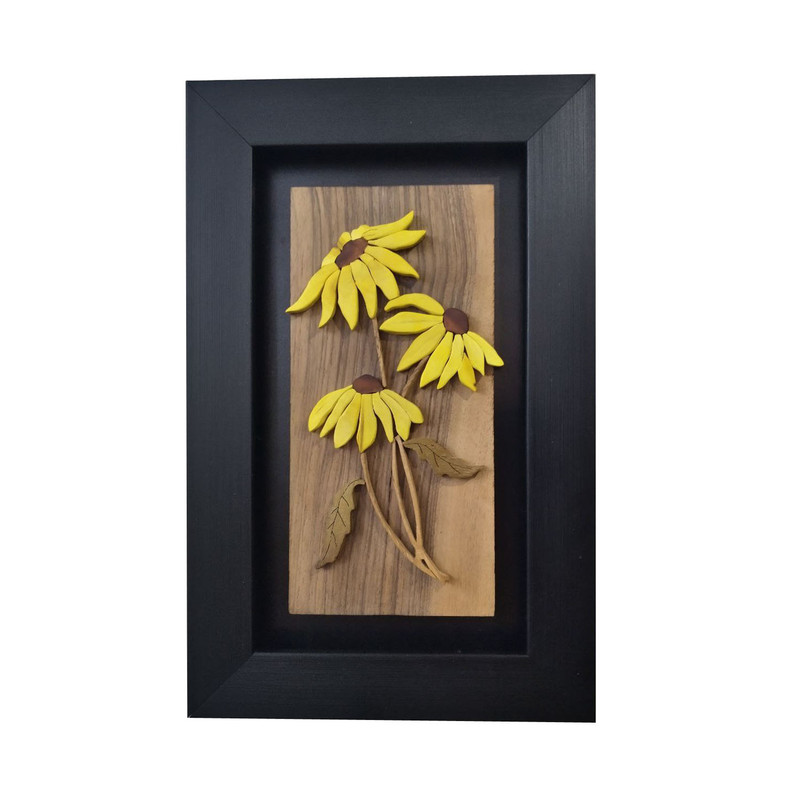 خرید و قیمت تابلو معرق کاری مدل برجسته گل سه شاخه کد 12120