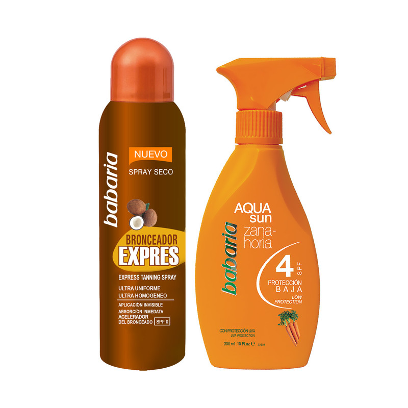 خرید و قیمت روغن برنز بابالریا مدل EXPRES حجم 200 میلی لیتر به همراه اسپری تثبیت کننده برنز مدل Carrot حجم 300 میلی لیتر