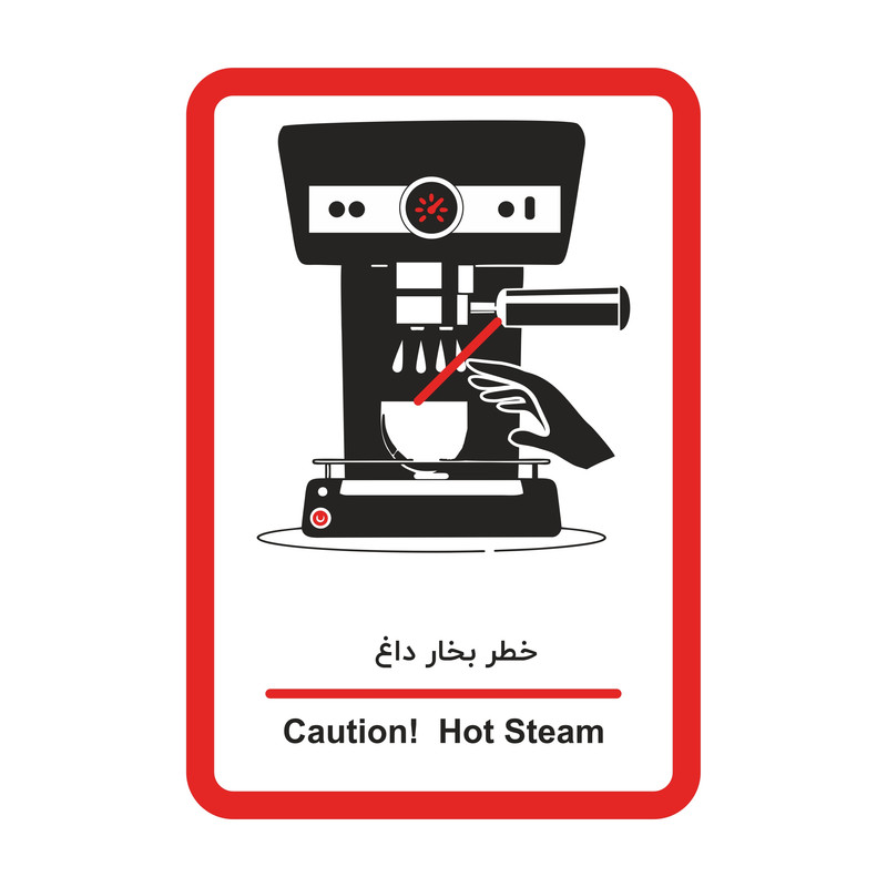 خرید و قیمت برچسب ایمنی طرح هشدار سوختگی با بخار داغ مدل HSE 004 بسته 2 عددی