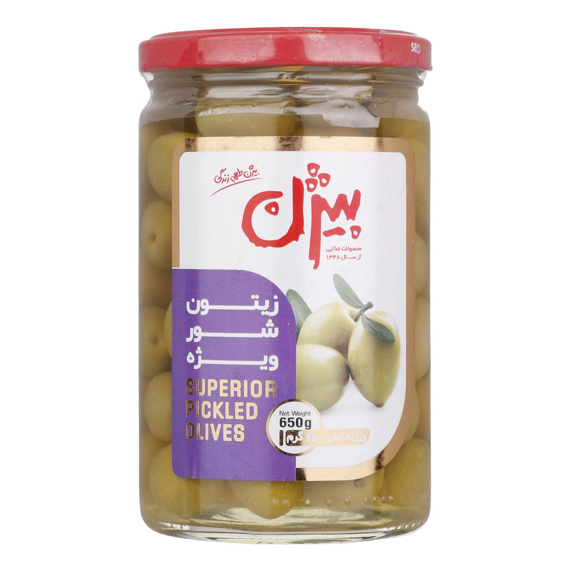 زیتون شور ویژه با هسته بیژن - 650 گرم