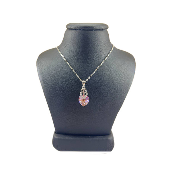 خرید و قیمت گردنبند نقره زنانه سواروسکی مدل قلب سه حلقه کد 215454