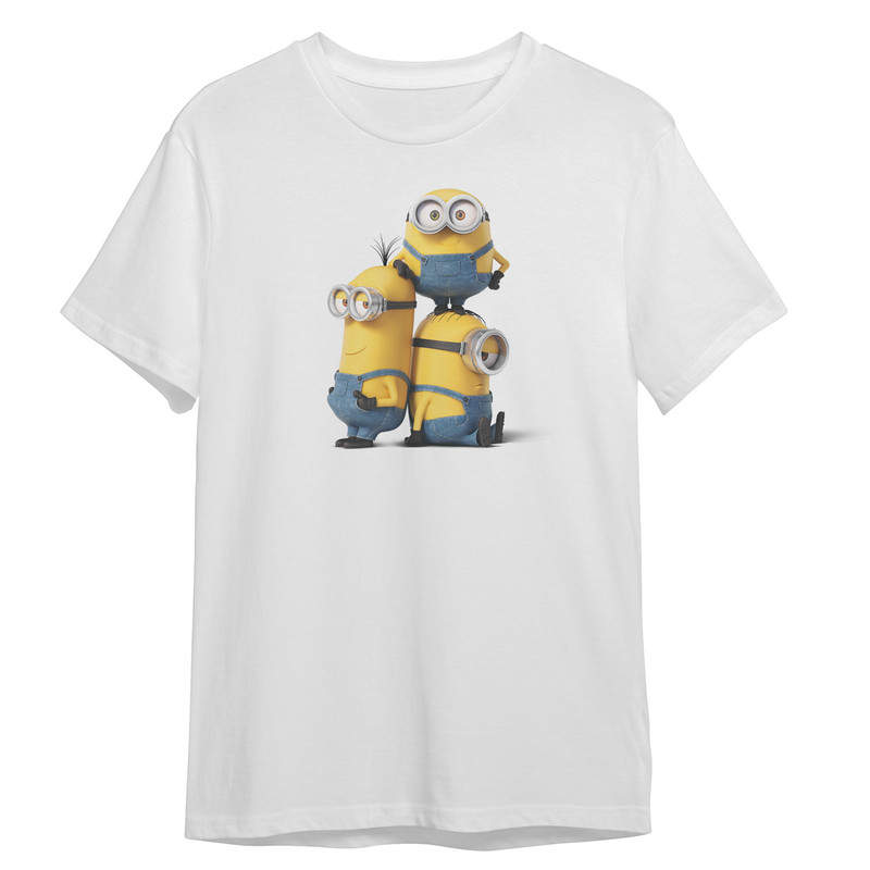 تی شرت آستین کوتاه پسرانه مدل مینیون کد 0653 رنگ سفید