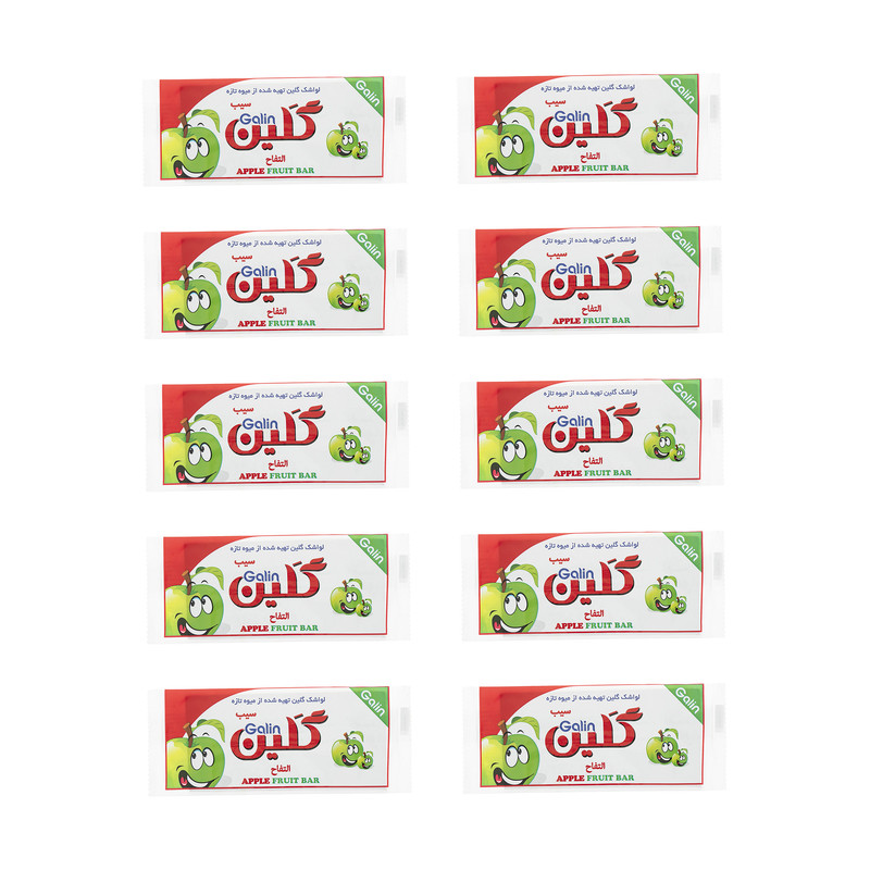 لواشک گلین با طعم سیب مجموعه 10 عددی