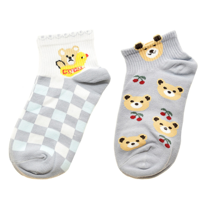 خرید و قیمت جوراب ساق کوتاه دخترانه مدل تدی تپل بسته 2 عددی