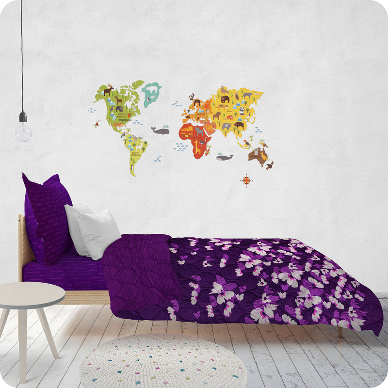 سرویس خواب بابل کارپت مدل تیسا طرح دیور یک نفره سه تکه