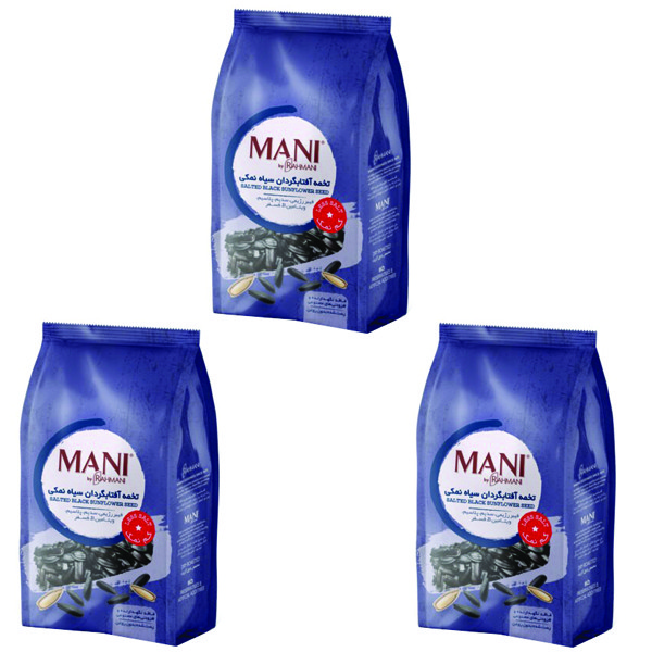 خرید و قیمت تخمه آفتابگردان سیاه نمکی مانی -105 گرم بسته 3 عددی