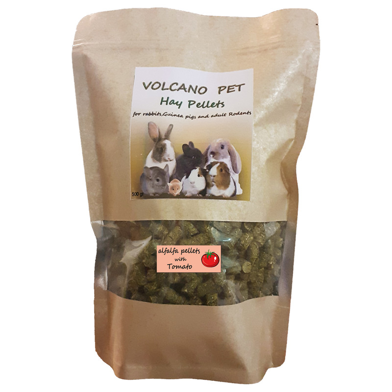 خرید و قیمت غذای خشک خرگوش و خوکچه هندی مدل پلت یونجه گوجه فرنگی وزن 500 گرم