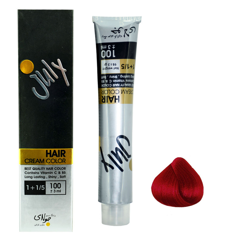 رنگ مو جولای شماره F5 حجم 100 میلی لیتر رنگ قرمز فشن