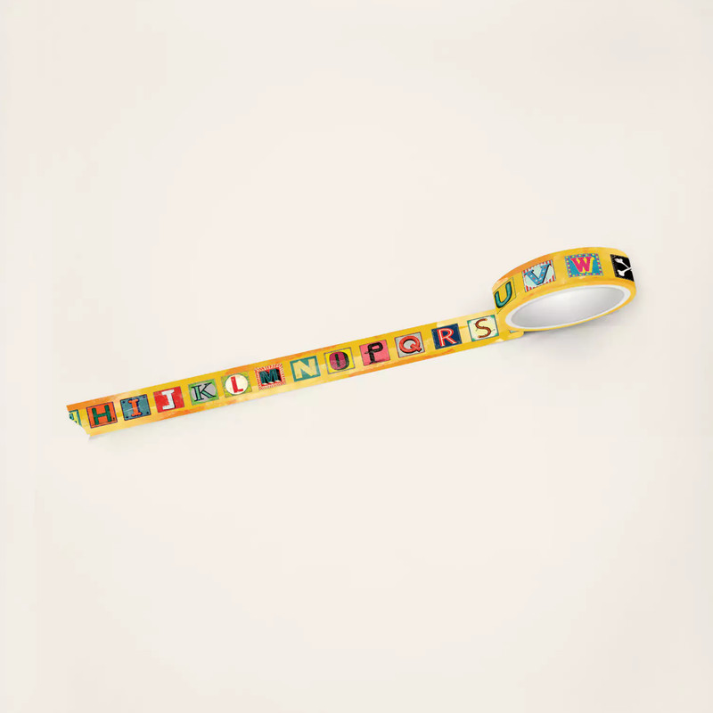 چسب نواری مریخ مدل واشی alphabet عرض 1 سانتی متر