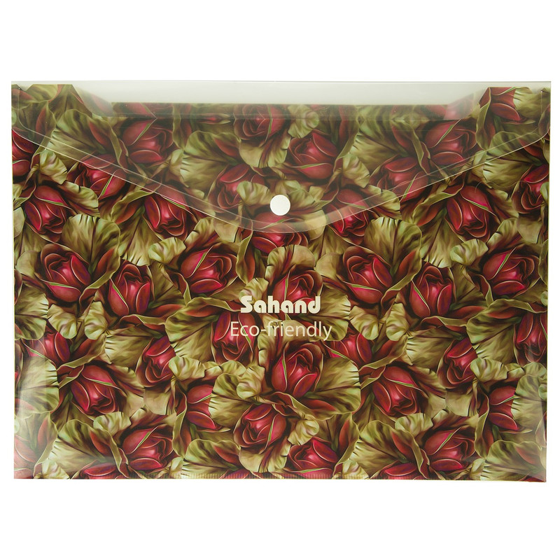 پوشه دکمه دار سهند طرح گل سایز A4