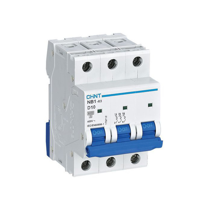 خرید و قیمت فیوز مینیاتوری سه فاز 10 آمپر چانت مدل NB1-63-D10