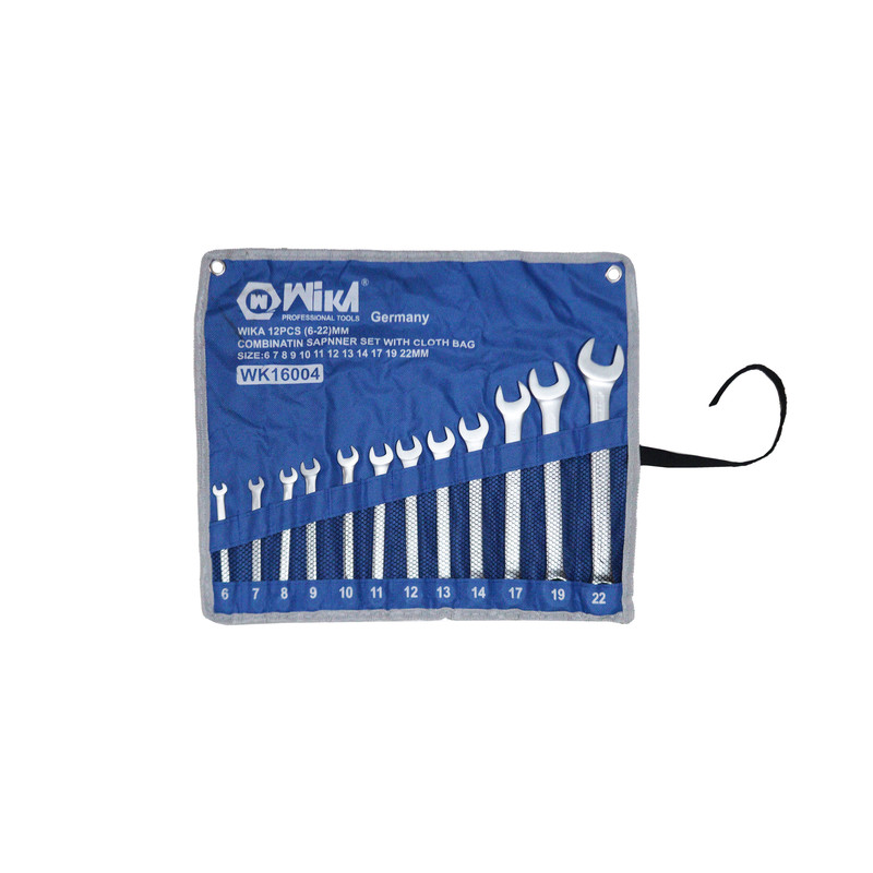 خرید و قیمت آچار یکسر تخت و یکسر رینگی ویکا مدل YP-WK16004-6/22MM مجموعه 12 عددی