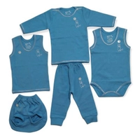 لباس پنج تیکه نوزادی و سیسمونی پسرانه(سایز 0 تا 3)