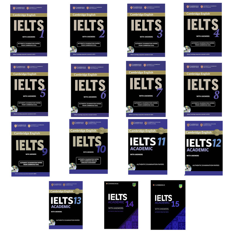 کتاب IELTS CAMBRIDGE اثر جمعی از نویسندگان انتشارات Cambridge پانزده جلدی