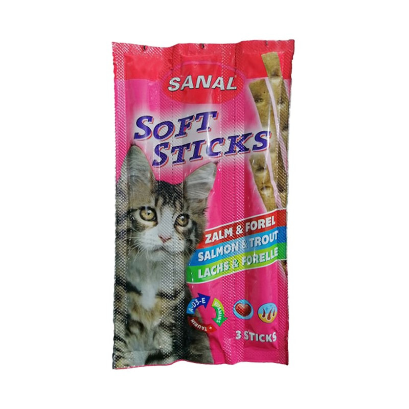 خرید و قیمت تشویقی گربه سانال مدل Salmon & Trout Sticks وزن 30 گرم