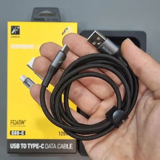 کابل کنفی یو اس بی به تایپ سی از برند کی اف سنیور با شش ماه گارانتی USB to TYPE-C Data Cable modelS88-C 22