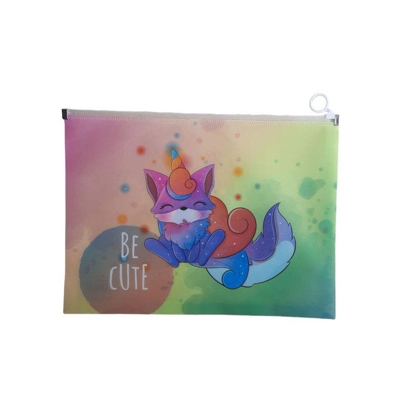 خرید و قیمت پوشه مدل زیپ دار طرح روباه کد 01