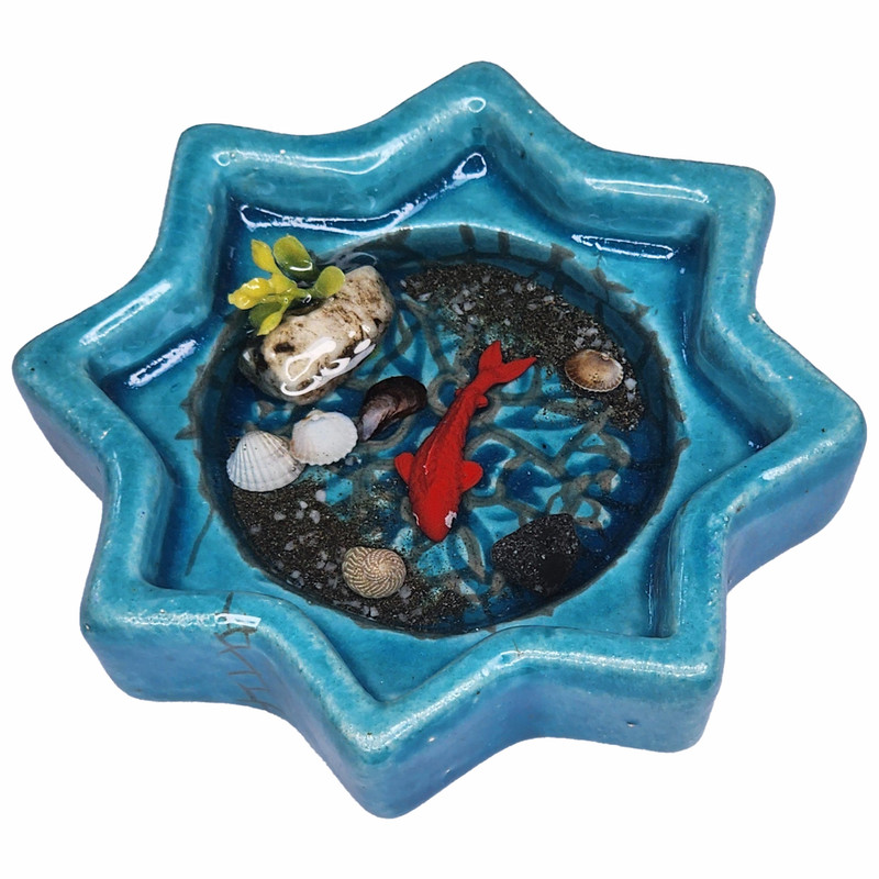 ظرف ماهی هفت سین سفالی مدل رزینی