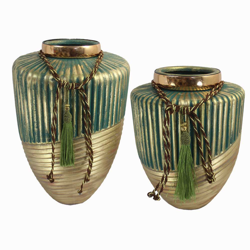 گلدان دکوری مدل tan-4 مجموعه 2 عددی