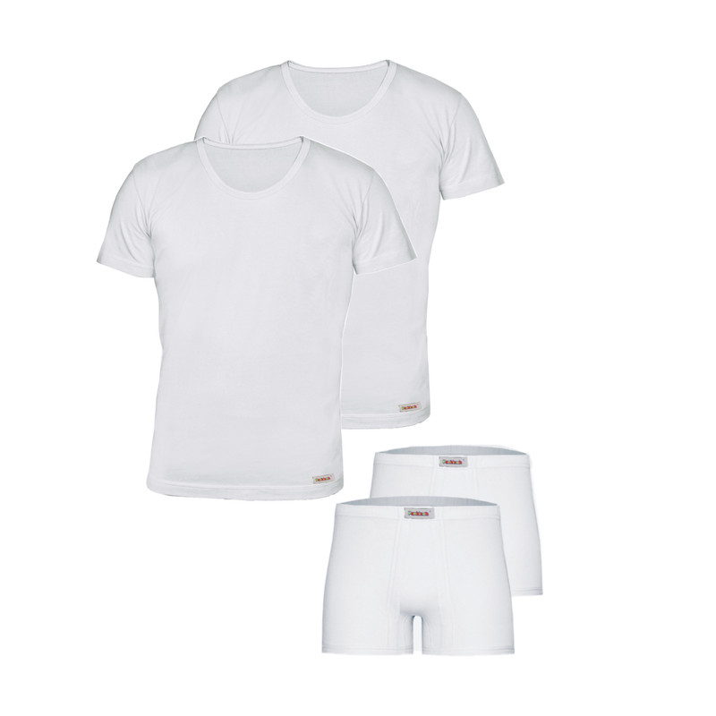 خرید و قیمت ست شورت و زیرپوش آستین دار پسرانه پنبینه مدل پادار مجموعه 2 عددی