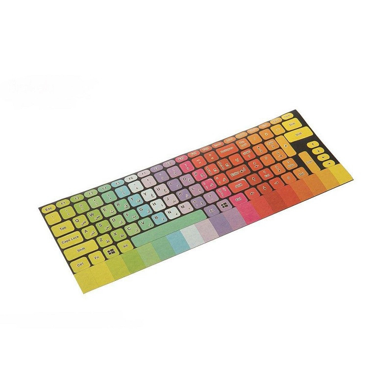 برچسب کیبورد طرح پالت کد 1 با حروف فارسی بسته 20 عددی