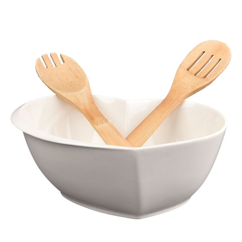 سالاد خوری آی هوم مدل IH-1178 همراه با قاشق چوبی