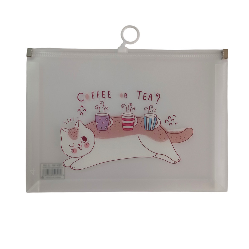 پوشه مدل زیپ دار طرح گربه کد 103