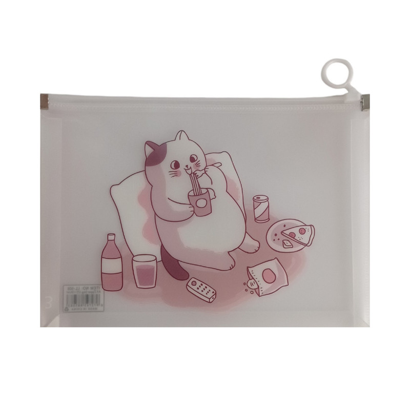 پوشه مدل زیپ دار طرح گربه کد 104