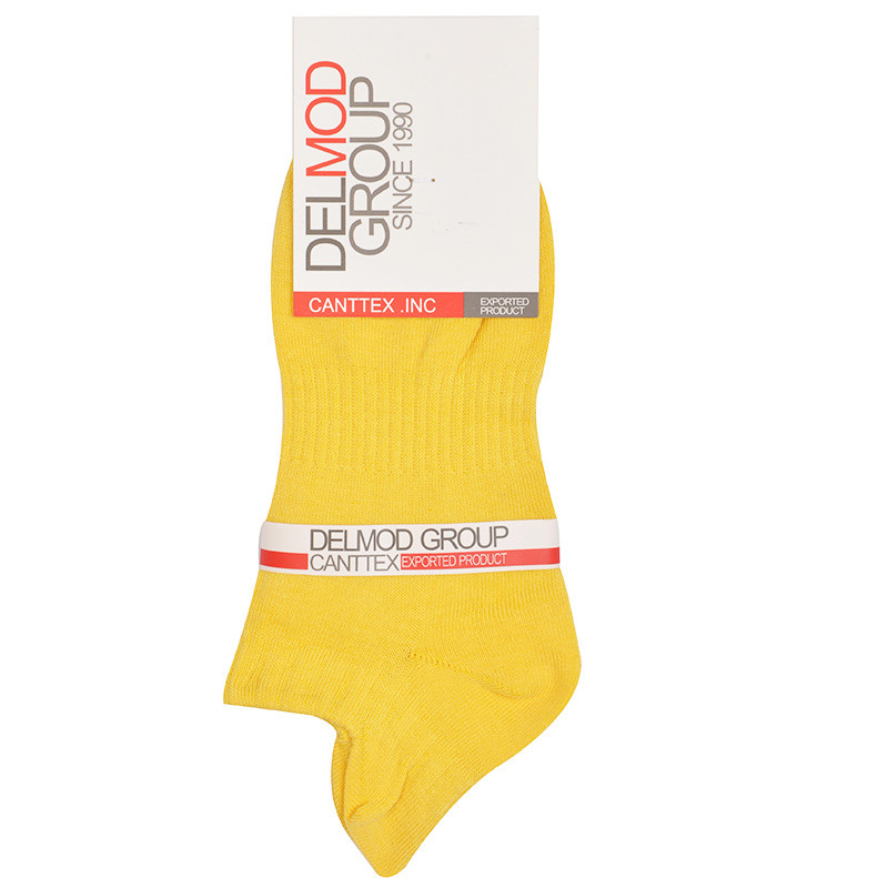 جوراب ساق کوتاه زنانه دل مد گروپ مدل 249009510 نخ پنبه رنگ زرد