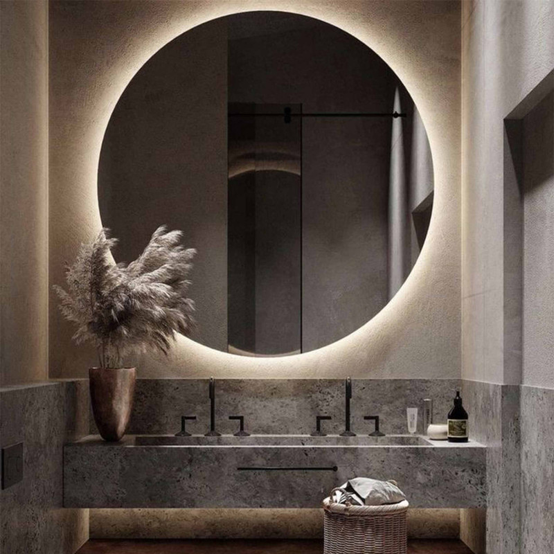 خرید و قیمت آینه سرویس بهداشتی الف طرح گرد کد BA-100