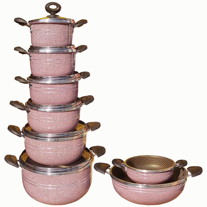 سرویس پخت و پز 14 پارچه هلنا مدل زنبوری کد 5076