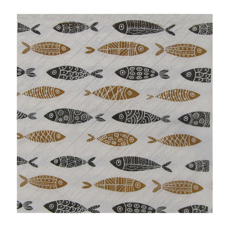 دستمال سفره هوم اند لایف مدل آدونیس طرح ماهی بسته 20 عددی