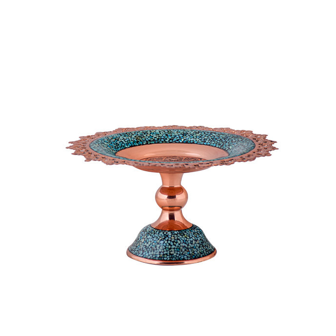 خرید و قیمت شیرینی خوری فیروزه کوبی آقاجانی مدل شبکه دار کد F150